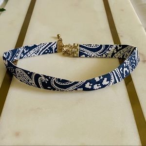 Blue Bandana Choker Necklace